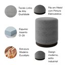 Ver imagem 6 de Kit Poltrona e Puff Decorativa Dunas Estilo Industrial:linho Cinza