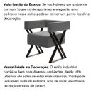 Ver imagem 7 de Kit Poltrona e Puff Decorativa Dunas Estilo Industrial:linho Cinza