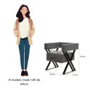 Ver imagem 3 de Kit Poltrona e Puff Decorativa Dunas Estilo Industrial:linho Cinza