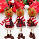 Ver imagem 2 de Kit 12 Pendentes Biscoito Xadrez Decoração Árvore Natal 17cm