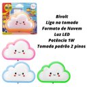 Ver imagem 3 de 2 Mini Luminária Luz Noturna Nuvem Abajur de Tomada Led Infantil Quarto Bebê Azul