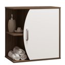 Ver imagem 1 de Armário Balcão Gabinete Para Banheiro Com 01 Porta 60 cm Duna B06 Branco Nogal - Lyam Decor