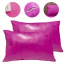 Ver imagem 1 de Kit 2 Fronhas Travesseiro Capa Protetora Rosa Pink Napa Premium Hospitalar