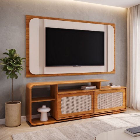 Rack com Painel para TV até 75 Polegadas 180,5CMX193CM Holden com 2 Portas Deslizantes