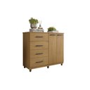 Ver imagem 1 de Cômoda 2 Portas 4 Gavetas Moderna Ideal para Sua Necessidade - Freijó