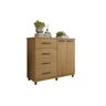Cômoda 2 Portas 4 Gavetas Moderna Ideal para Sua Necessidade - Freijó - 1
