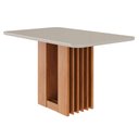 Ver imagem 1 de Mesa para 4 Lugares Tampo em Mdf e Vidro Temperado 130cm Ariela Cimol Cinamomo/off White