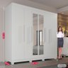 Guarda-roupa Casal 100% Mdf 6 Portas com Espelho 4 Gavetas Londres Prime Imop Branco Neve Branco - 9
