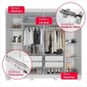 Guarda-roupa Casal 100% Mdf 6 Portas com Espelho 4 Gavetas Londres Prime Imop Branco Neve Branco - 3