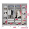 Guarda-roupa Casal 100% Mdf 6 Portas com Espelho 4 Gavetas Londres Prime Imop Branco Neve Branco - 2