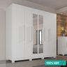 Guarda-roupa Casal 100% Mdf 6 Portas com Espelho 4 Gavetas Londres Prime Imop Branco Neve Branco - 1