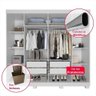 Guarda-roupa Casal 100% Mdf 6 Portas com Espelho 4 Gavetas Londres Prime Imop Branco Neve Branco - 8