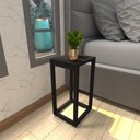 Ver imagem 1 de Mesa de Cabeceira Industrial Preta Mdf Canto Quarto Mesas de Cabeceira Mesinha Cabeçeira Cabiceira