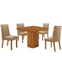Ver imagem 2 de Mesa de Jantar Eloise 90cm Tampo MDF Laminado Canto Copo com 4 Cadeiras Yasmin