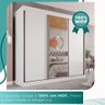 Guarda-roupa Casal 3 Portas 4 Gavetas com Espelho Central Mônaco - Mais Móveis Cor Branco Neve - 6