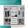 Guarda-roupa Casal 3 Portas 4 Gavetas com Espelho Central Mônaco - Mais Móveis Cor Branco Neve - 2