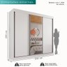 Guarda-roupa Casal 3 Portas 4 Gavetas com Espelho Central Mônaco - Mais Móveis Cor Branco Neve - 9
