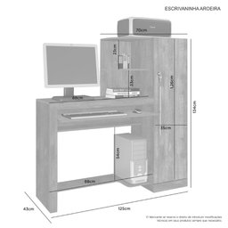 Escrivaninha Aroeira com Armário Jcm Movelaria:cinamomo - 3
