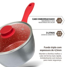 Panela Philco Ppn22a Redstone com Tampa de Vidro 3l Bivolt - 4