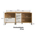 Ver imagem 4 de Armário de Cozinha com Balcão e Tampo 3 Portas 4 Gavetas Pérola 100% Mdf Vidro Reflecta Amêndoa/off
