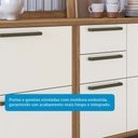 Ver imagem 6 de Armário de Cozinha com Balcão e Tampo 3 Portas 4 Gavetas Pérola 100% Mdf Vidro Reflecta Amêndoa/off