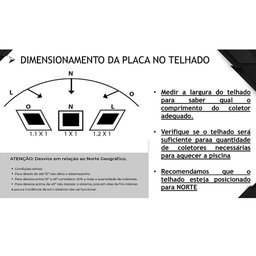 KIT AQUECEDOR PISCINA SOLAR 6 PLACAS 3 MT + VÁLV QUEBRA VÁCUO - 10