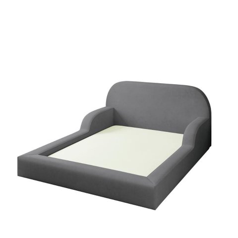 Cama Colchão Casal Montessoriana Infantil Proteção Lateral Grafite