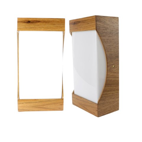 Arandela Madeira/Acrílico Curva Freijó 20cm LED 5W 6000K MadeLuz Arandela Antares Curva