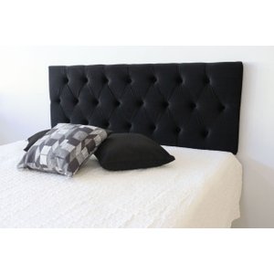 Cabeceira Estofada Premium Solteiro com Botões 90x50cm Preto