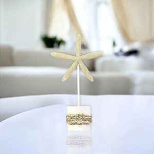 Enfeite Decorativo Pedestal Estrela Bege 30cm