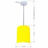Luminária Pendente Vivare Free Lux Md-4103 Cúpula em Tecido Amarelo da Canopla Canopla Branca e - 2