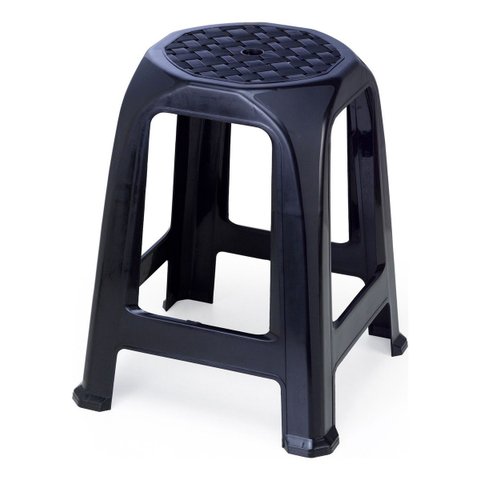 Banco Banqueta Plástico Preto Plasnorthon 46 Cm Cor Preta