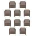Ver imagem 1 de Kit 10 Poltronas Decorativa Reforçada Recepção Clinica Salão Suede:capuccino
