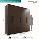 Ver imagem 3 de Guarda-roupa Solteiro 6 Portas 3 Gavetas Espanha - Mais Móveis New Canion
