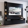 Painel Home/Rack Para TV 180cm 03 Portas e Nichos Laterais - Preto - 1