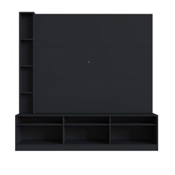 Painel Home/Rack Para TV 180cm 03 Portas e Nichos Laterais - Preto - 5
