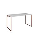 Ver imagem 3 de Escrivaninha Industrial Grécia 120x53 Ferro Cobre Tampo Branco
