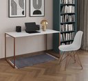 Ver imagem 1 de Escrivaninha Industrial Grécia 120x53 Ferro Cobre Tampo Branco