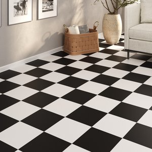 Piso Vinilico Xadrez, Quadriculado, Discoteca Preto e Branco, 38m² 0,7mm Damas
