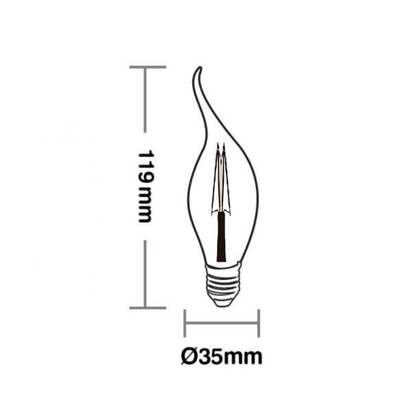 Lâmpada LED Filamento Vintage 3W B35 Taschibra 127V - 2