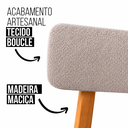 Ver imagem 3 de Kit 6 Cadeiras de Jantar Alice Madeira Maciça Estofadas Bouclé Bege Madeira Mel Di Franco