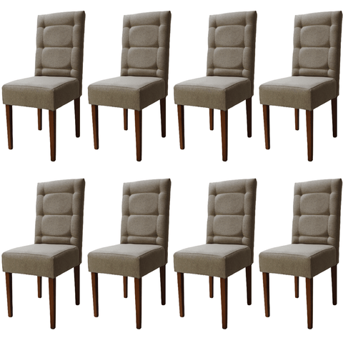 Kit 8 Cadeiras Sala de Jantar Estofadas Eloísa Veludo Bege (liz Maria)