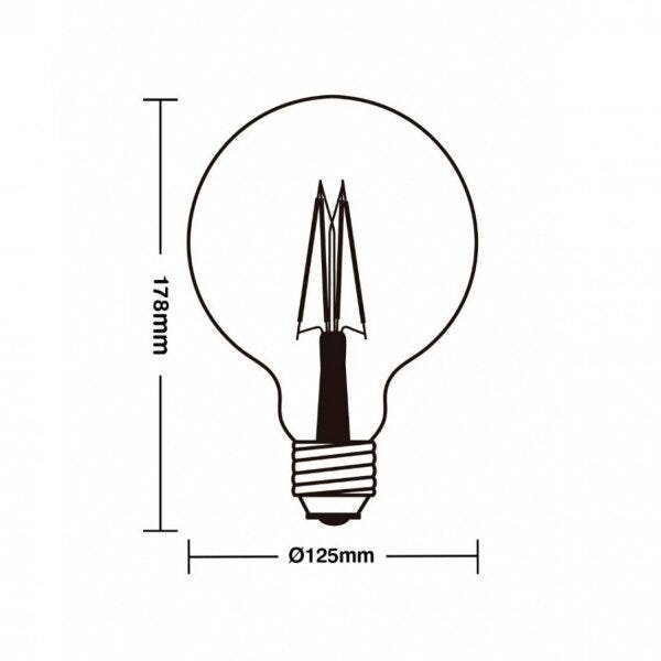 Lâmpada LED Filamento Defletora 3W Globo 125 Taschibra Luz Âmbar - 2