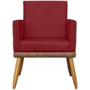 Ver imagem 5 de Kit 2 Poltronas Decorativa para Sala Recepção Escritório Consultório Lis Corino Peroba e Suede