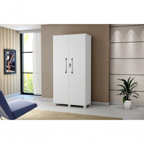 Armário Multiuso Helion Multiuso Apollo 2 Portas 10 Prateleiras MDF 93cm Carmolar Móveis