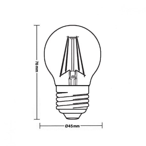 Lâmpada LED Filamento Color 4W Bolinha G45 Taschibra - 2