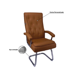 Ut-t23-dv - Cadeira de Espera Caramelo Fixa Cromada Bering - 2