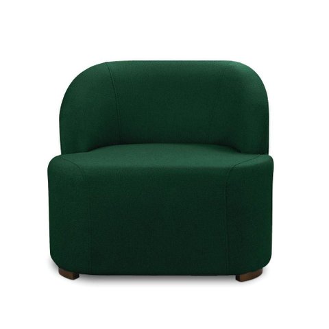 Kit 2 Poltronas Diully Orgânicas Bouclê Verde Pés Madeira D'Rossi