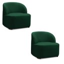 Ver imagem 2 de Kit 2 Poltronas Diully Orgânicas Bouclê Verde Pés Madeira D'Rossi
