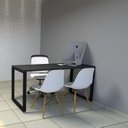 Ver imagem 3 de Mesa Escritório Reta Industrial 0,90 x 0,60 - Preto